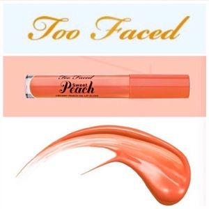 Too Faced Sweet Peach Creamy Peach Oil Lip Gloss NWT NIB in Poppin Peach Full sz